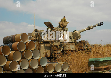 M 109 Selbstfahrende haubitze an einem Israelischen mobile Artillerie auf den Golanhöhen Israel Stockfoto