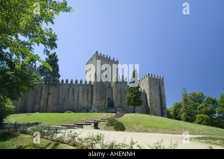 Portugal die Costa Verde Minho Bezirk Guimaraes Burg Stockfoto