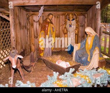 Krippe am Santa Land USA in Putney Vermont Stockfoto