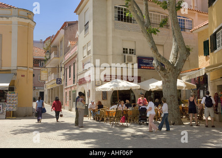 Portugal, Costa de Lisboa, Cascais, Street Restaurant Stockfoto