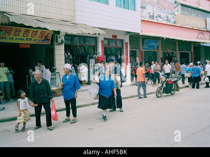 Street Scene und das tägliche Leben in China in Ostasien. Lifestyle Arbeit Business Travel Stockfoto