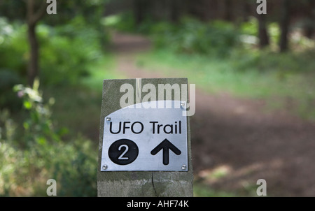 Melden Sie für UFO Trail Rendlesham Forest Suffolk England Stockfoto