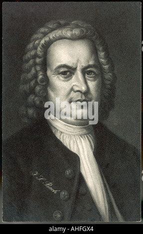 J S Bach Postkarte Stockfoto