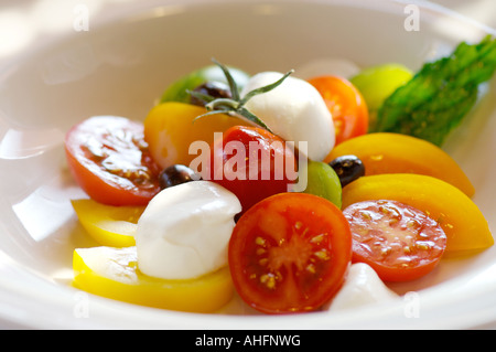 Büffel-Mozzarella-Salat Stockfoto