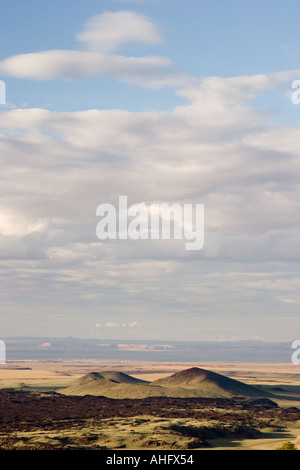 Zusammengebrochen Vulkankegel am Ende der blocky Lavastrom aus SP-Krater, Arizona Stockfoto