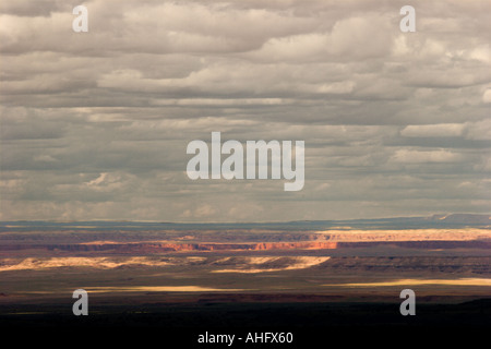 Sonnenlicht fällt auf die Painted Desert, Arizona Stockfoto