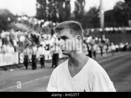 Fußball, freundliche Spiel, 1967, Boekelberg Stadion in Mönchengladbach, Borussia Moenchengladbach gegen FC Fulham 4:1, Fußballspieler verlassen das Spielfeld, Manfred Kempers (MG) Stockfoto