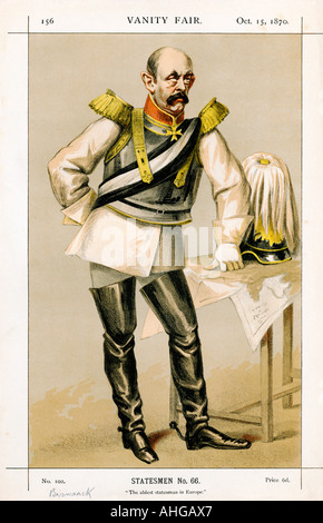 Otto Von Bismarck, 1870 Vanity Fair Cartoon der preußische Staatsmann und erster Kanzler des Deutschen Reiches Stockfoto