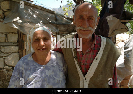 Türkische Ehepaar aus Bezirgan in der Südtürkei. Stockfoto