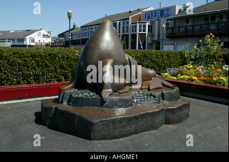 Siegel-Statue am Pier 39 39 Fishermans wharf San Francisco Kalifornien, usa Stockfoto