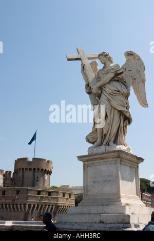 Statue Ponte Sant'Angelo in Rom, Italien. Stockfoto