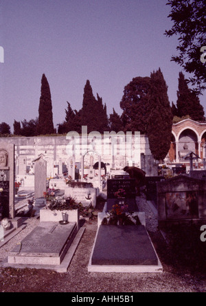 Welt zu reisen. San Michele Friedhof Insel in Venedig in Italien in Europa. Fernweh-Eskapismus-Kultur-Geschichte Stockfoto
