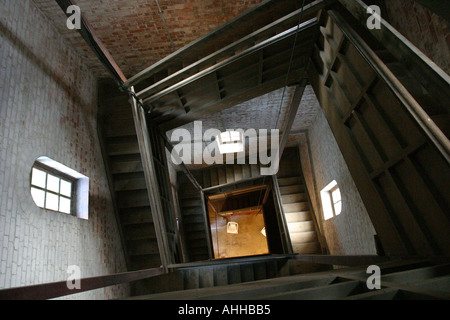 Die Wendeltreppe im Turm Faringdon Folly Stockfoto