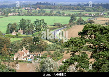 Blick von oben auf Faringdon Folly Stockfoto