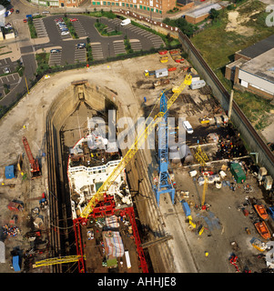 Schiffsbau im Trockendock Fluss Tyne South Shields UK Luftbild Stockfoto