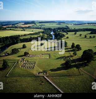 Chesters römischen Fort Fluss Tyne Northumberland UK Luftbild Stockfoto