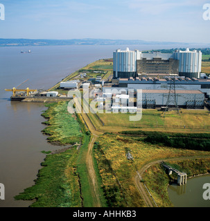 Oldbury Nuclear Power Station Severn Mündung UK Luftbild Stockfoto