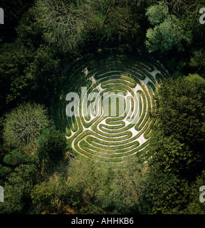 Alten Rasen overhead Luftbild Mismaze Breamore Hampshire UK Stockfoto