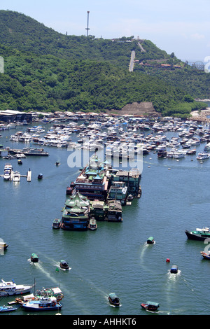 Schwimmende Restaurant und Aberdeen Harbour, Hong Kong, China Stockfoto