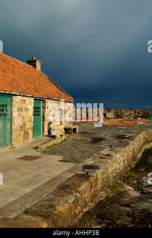 Trocknung Fischernetze in der schottischen Küstenhafen Pittenweem Schottland East Neuk of Fife UK GB EU Europa Schottland Stockfoto