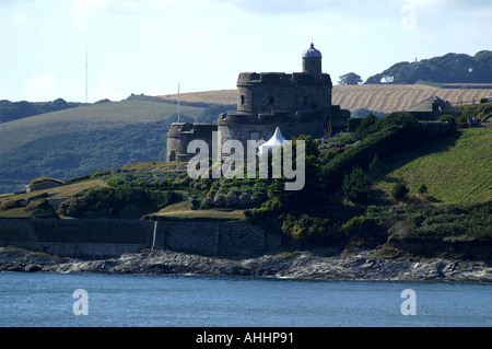 St. Mawes castle Gerrans St Just in Roseland Carrick Roads in der Nähe von Falmouth Cornwall Stockfoto