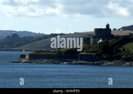 St. Mawes castle Gerrans St Just in Roseland Carrick Roads in der Nähe von Falmouth Cornwall Stockfoto