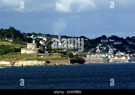 St. Mawes castle Gerrans St Just in Roseland Carrick Roads in der Nähe von Falmouth Cornwall Stockfoto