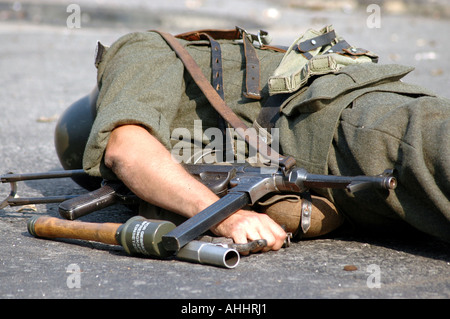 Historisches Reenactment des Warschauer Aufstandes 1944 im zweiten Weltkrieg Stockfoto