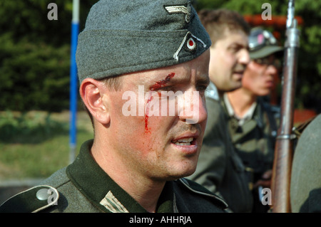 Historisches Reenactment des Warschauer Aufstandes 1944 im zweiten Weltkrieg Stockfoto