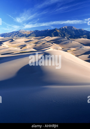 Great Sand Dunes National Monument in Colorado bei Sonnenaufgang Stockfoto