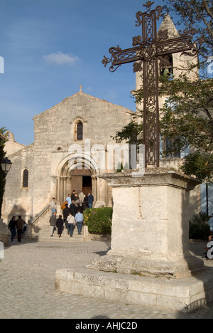 die Kirche von St. Vincent in Les Baux de Provence Stockfoto