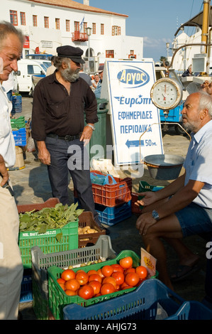 Gemüsemarkt Mykonos Stadt Mykonos die Kykladen griechische Inseln Griechenlands Stockfoto