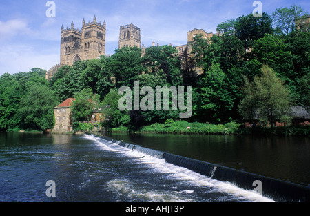 Durham Kathedrale Fluss Wear Stockfoto