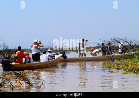 Tourist Touristen Afrika Tansania Viktoriasee Stockfoto