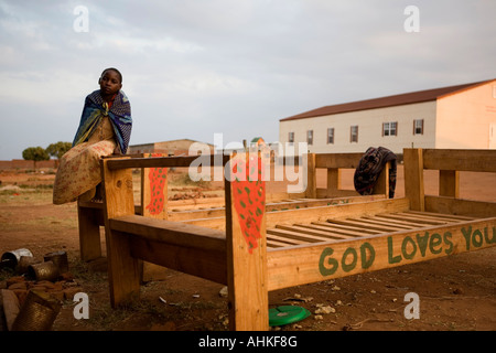 Ein Kind in einem Waisenhaus, Malawi. Das Land hohe AIDS-Infektionsrate führte zu eine Generation von Kindern, die ihre Eltern verloren Stockfoto
