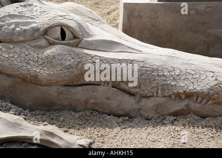 Ägyptische Sandskulptur der Welt Sand sculpting Festival am Strand von Brighton in Südengland Stockfoto