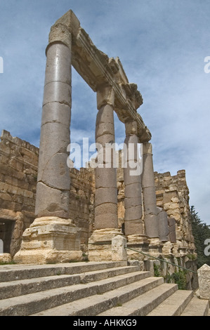 Libanon Baalbek Spalten Eingang Hexagonal Gericht Stockfoto