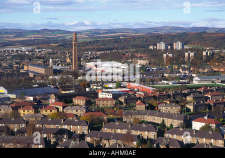 Alten Jutefaser-Mühlen und Gehäuse Dundee aus Dundee Law Scotland Stockfoto