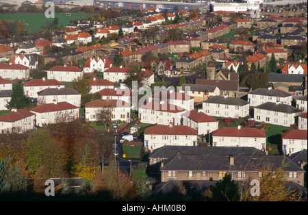 Alten Jutefaser-Mühlen und Gehäuse Dundee aus Dundee Law Scotland Stockfoto