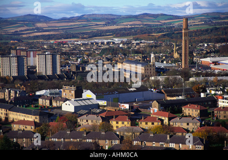 Alten Jutefaser-Mühlen und Gehäuse Dundee aus Dundee Law Scotland Stockfoto