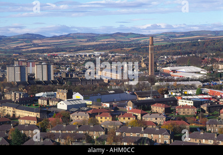 Alten Jutefaser-Mühlen und Gehäuse Dundee aus Dundee Law Scotland Stockfoto