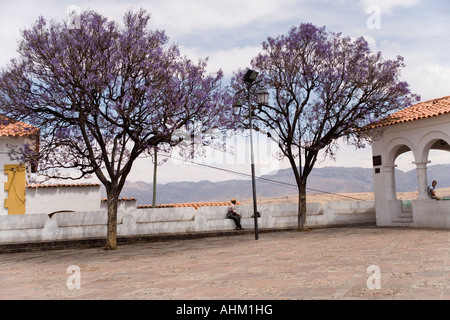 Plaza Pedro de Anzares, einem großen Platz mit Blick auf die Stadt von Sucre, Bolivien Stockfoto