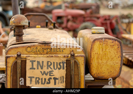 Rostenden Traktoren antiken Gas und Dampfmaschine Museum Vista Kalifornien USA Stockfoto