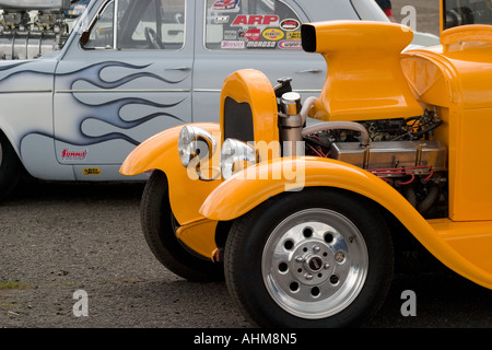 Gelben Ford 1929 Replika van Dragster in Melbourne Raceway North Yorkshire UK Stockfoto