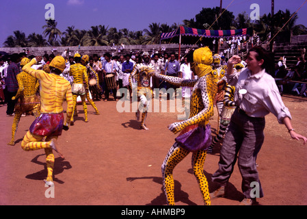 PULIKALI ALS TEIL DES ONAM FEIERN KERALA DURCHGEFÜHRT Stockfoto