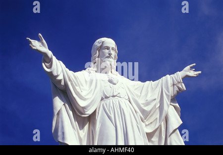 Weißem Marmor Statue von Jesus in Velehrad, Tschechische Republik Stockfoto