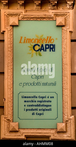 Limoncello Neapel in Italien Kampanien Restaurant Bar Café Zeichen an Bord Billboard Nachricht Spaccanapoli Toledo Stockfoto