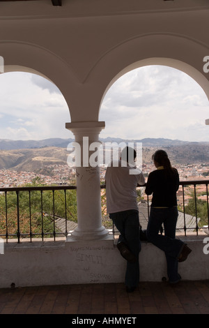 Plaza Pedro de Anzares, einem großen Platz mit Blick auf die Stadt von Sucre, Bolivien Stockfoto