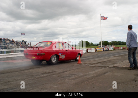 Routen Hillman Avenger Dragster Burnout Gebiet Stockfoto