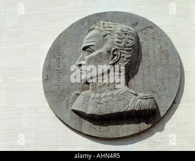 Caracas Venezuela Flachrelief von Simon Bolivar 1783 bis 1830 am Denkmal neben Bolivar-Museum Stockfoto